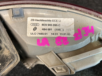 2005 Audi A4 Quattro - Left Taillight PN: 8E9 945 095 E Tail light left
