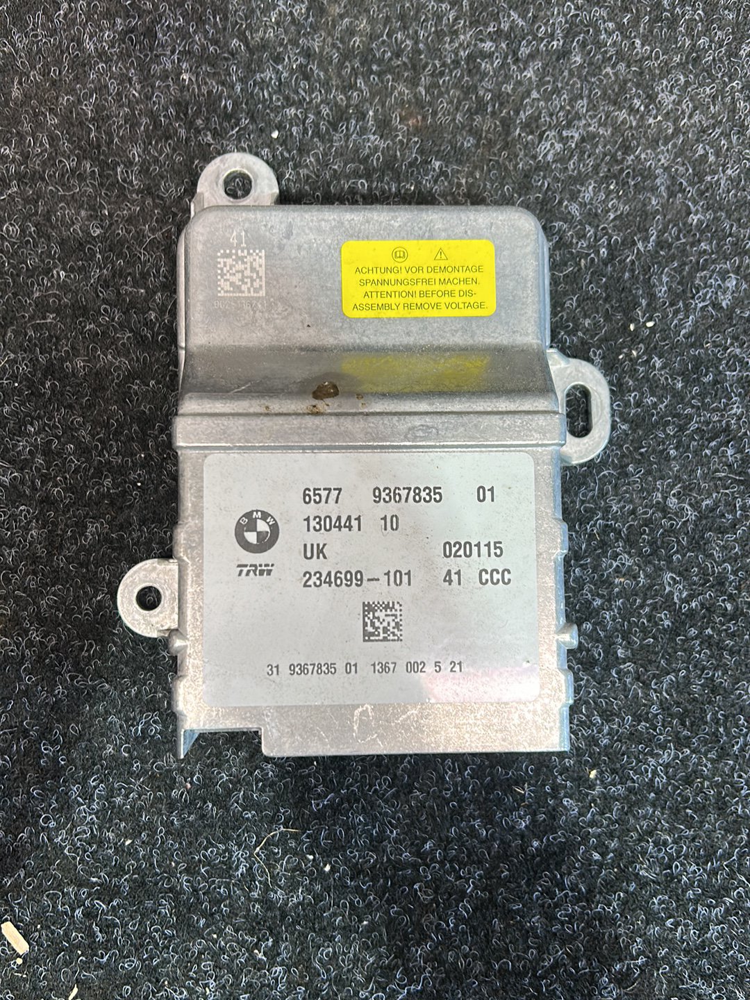 2015 MINI Cooper - SRS Control Module PN: 65 77 5 A41 CA0 Control unit airbag