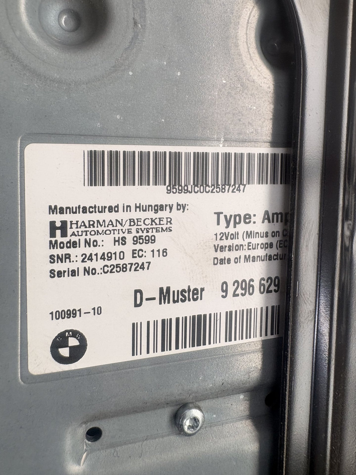 Mini Countryman Cooper S - Amplifier Hifi Harman Kardon PN: 65 12 9 388 960 Amplifier Hifi Harman Kardon