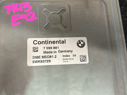 2010 BMW 320i E92 - DME KIT, CAS + Key PN: 61 35 9 395 657 - 12 14 7 640 015 - 66 12 6 986 583